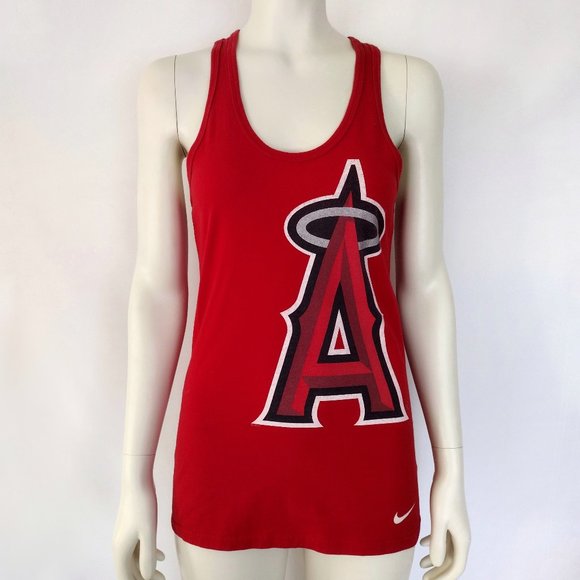 Nike Red Angeles Graphic Relaxed Fit Long Racerback Tank Top - Picture 1 of 10